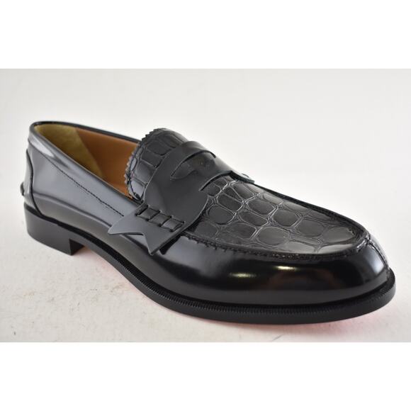Christian Louboutin Penny Flat Black Croc Calf Leather Slip On Dress Loafer 42 9 main image 11